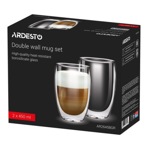 Набір склянок Ardesto з подвійними стінками BGR 450 мл 2 шт прозорий (AR2645BGR)