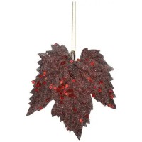 Ялинкова іграшка House Of Seasons Кленовий лист 6 шт бордовий (8718861667080)