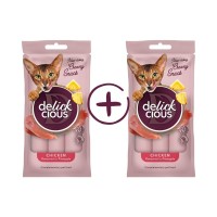 Ласощі для котів Delickcious Кремові курка з додаванням ананасу 1+1 (4820269148017)