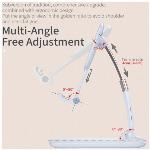 Підставка до планшета та телефона Knight Foldable Desk Mobile Phone Holder Stand (Plastic) Black Essager (EZJZM-QSSJ01)