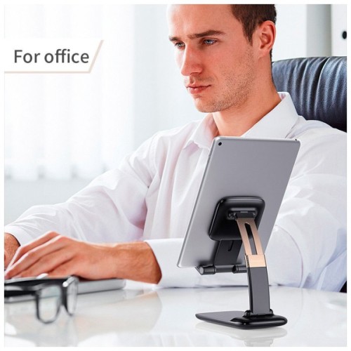 Підставка до планшета та телефона Knight Foldable Desk Mobile Phone Holder Stand (Plastic) Black Essager (EZJZM-QSSJ01)