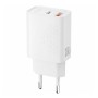 Зарядний пристрій XO QC16U 1xUSB-C PD30W + 1xUSB QC3.0 GaN white (XO-QC16U)