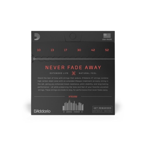 Струни для гітари D'Addario XT Electric Nickel Plated Steel Light Top / Heavy Bottom (10-52) (XTE1052)