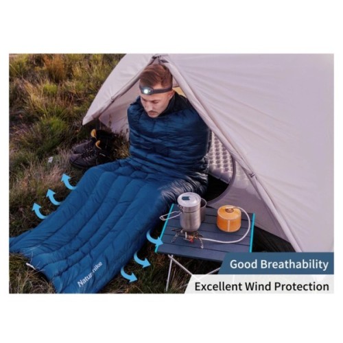 Спальний мішок Naturehike з натуральним пухом CWM295 CNK2300SD013, блакитний (6976023920899)