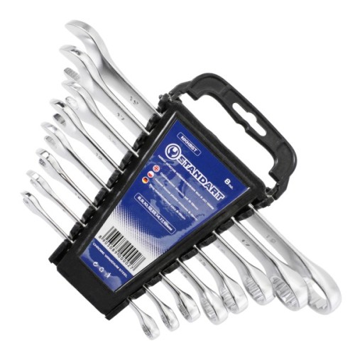 Ключ Стандарт ріжково-накидний 8 шт. 8-19 мм на холдері (NKK8ST)