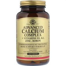 Вітамінно-мінеральний комплекс Solgar Кальцій + D3, K2, Цинк, Бор, Calcium Complex + Vitamins D3, K2, Zinc, Boron, 120 та (SOL-00028)