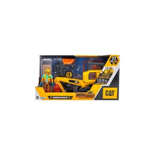 Спецтехніка Funrise міні-набір "Будівельний майданчик" Екскаватор з фігуркою та аксесуарами (83456)