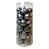 Ялинкова іграшка Chomik пластикові кульки компл. 31шт, 3см, сіро-сині (5900779877160_1)