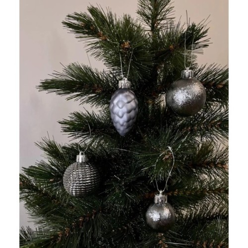 Ялинкова іграшка Chomik пластикові кульки компл. 31шт, 3см, сіро-сині (5900779877160_1)
