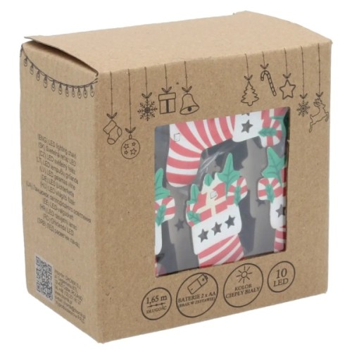 Гірлянда Chomik Шкарпетка новорічна 1.65 м 10 LED Теплий білий (5900779854093)