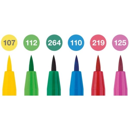 Лайнер Faber-Castell набір капілярних ручок пензликів PITT Artist Pens Brush Springtime, 6 кольорів (32107)