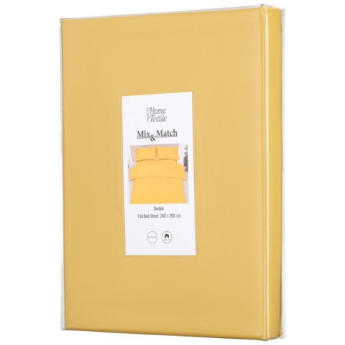 Простирадло Ardesto Mix&Match 100% бавовна, сатин жовтий 180х240 см (ART1824FSS)