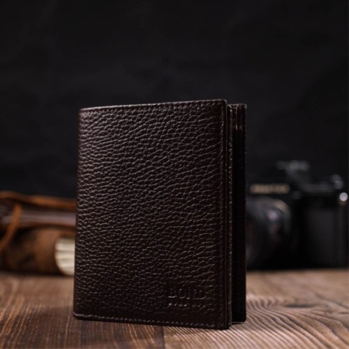 Гаманець Bond Accessories З натуральної зернистої шкіри Коричневий (21989)