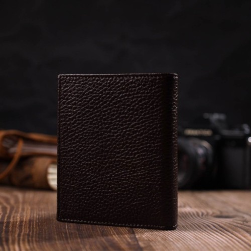 Гаманець Bond Accessories З натуральної зернистої шкіри Коричневий (21989)