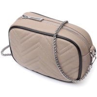 Сумка Vintage Жіноча вечірня на ланцюжку з натуральної шкіри Бежева (22381)