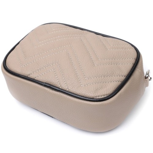 Сумка Vintage Жіноча вечірня на ланцюжку з натуральної шкіри Бежева (22381)