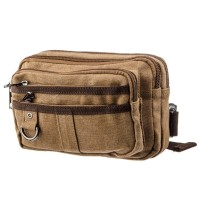 Сумка Vintage Бананка текстильна на пояс Коричнева (20160)