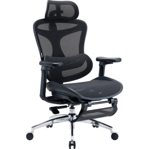 Офісне крісло Sihoo з підставкою для ніг DORO C300L Mesh Black with footrest (DORO-C300L-A3-101-JT)