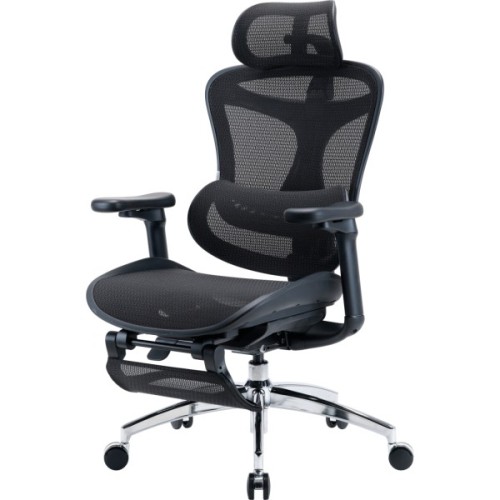 Офісне крісло Sihoo з підставкою для ніг DORO C300L Mesh Black with footrest (DORO-C300L-A3-101-JT)