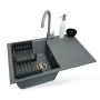 Мийка кухонна Adamant Horizon сірий + змішувач + дозатор (1824296901504)