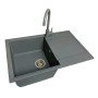 Мийка кухонна Adamant Horizon сірий + змішувач + дозатор (1824296901504)