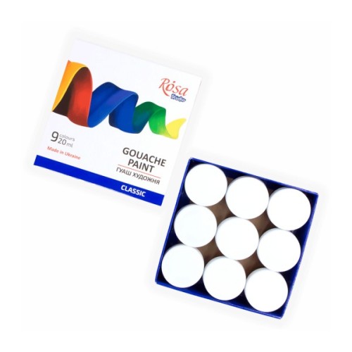 Гуашеві фарби Rosa Studio Classic 9 кольорів 20 мл (4823098527046)