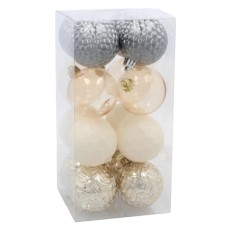 Ялинкова іграшка Chomik пластикові кульки 16 шт, 6см, мікс кольорів (5900779900004)