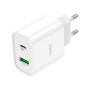 Зарядний пристрій HOCO C80A Plus Rapido PD20W+QC3.0 charger set(C to C) White (6931474779908)