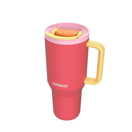 Термокружка Kambukka Rio Pink Papaya 950 мл Коралова з жовтим (11-08002)