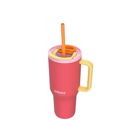 Термокружка Kambukka Rio Pink Papaya 950 мл Коралова з жовтим (11-08002)