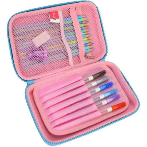 Пенал Cool For School з тисненням 1 відділення Рожевий (QT-5625-Pink)