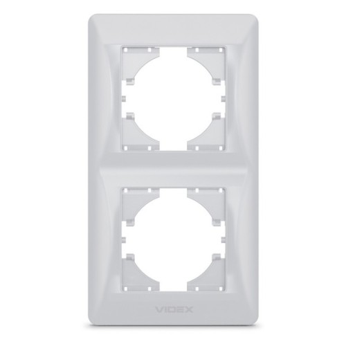 Рамка Videx BINERA срібний шовк 2 пости (VF-BNFR2V-SS)