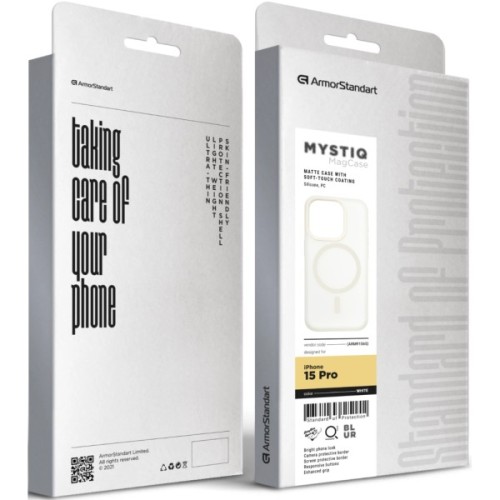Чохол до мобільного телефона Armorstandart Mystiq MagCase Apple iPhone 15 Pro White (ARM91565)