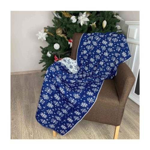 Плед Прованс Сніжинка 100х150 Синій (4823093435209)