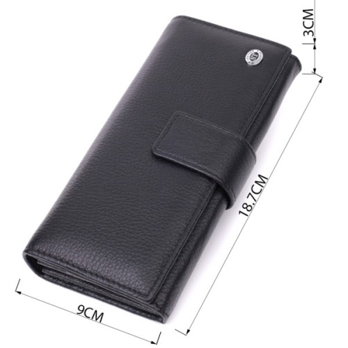 Гаманець ST Leather З натуральної шкіри Чорний (22548)