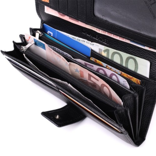 Гаманець ST Leather З натуральної шкіри Чорний (22548)