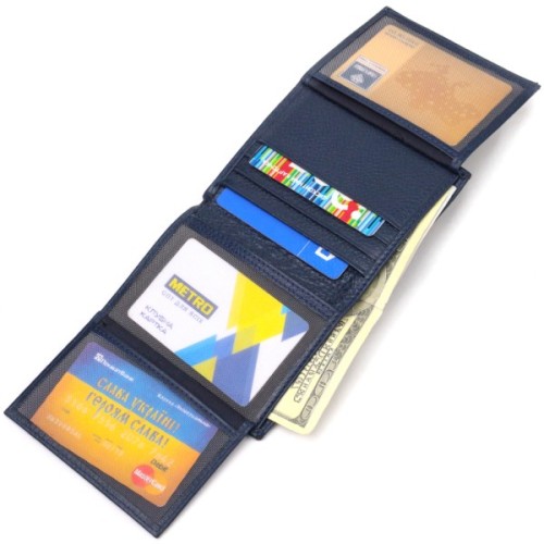 Гаманець Canpellini З натуральної шкіри Флотар Синій (21872)