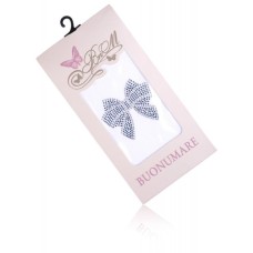 Колготки дитячі BNM з бантиком зі страз (M0C0302-0989-139-156G-white)