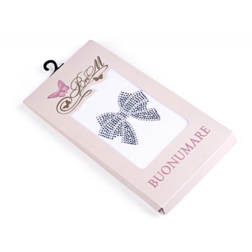 Колготки дитячі BNM з бантиком зі страз (M0C0302-0989-139-156G-white)