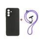 Чохол до мобільного телефона Dengos Cross-body Cover + Strap Samsung Galaxy A17/A26 Black+Purple (DG-KM-CCRB-21)