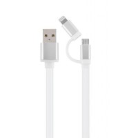 Дата кабель USB 2.0 AM to Lightning + Micro 5P 1.0m Cablexpert (CC-USB2-AM8PmB-1M-SV)
