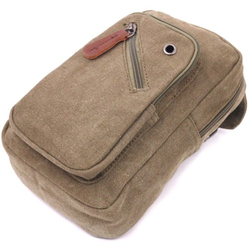 Сумка Vintage Чоловіча через плече з текстилю Оливкова (21231)