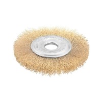 Щітка для електроінструменту Tolsen дискова 125 мм х 22.2 мм, гофрований латунований дріт 0.3 мм (77527)