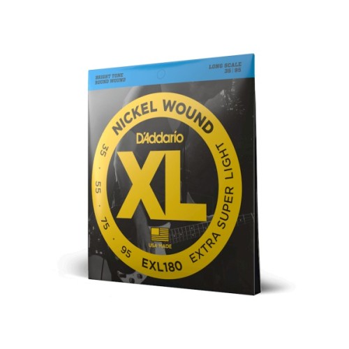 Струни для гітари D'Addario XL Nickel Wound Bass Extra Super Light (35-95) (EXL180)