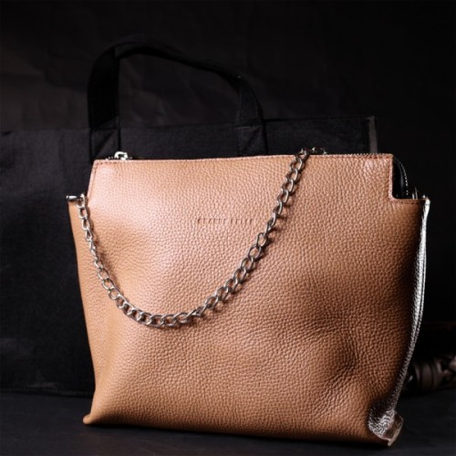 Сумка Grande Pelle З натуральної шкіри Бежева (11696)