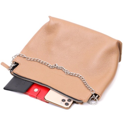 Сумка Grande Pelle З натуральної шкіри Бежева (11696)