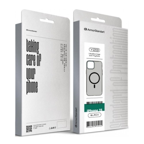 Чохол до мобільного телефона Armorstandart Y23 MagSafe Apple iPhone 15 Transparent Black (ARM68566)