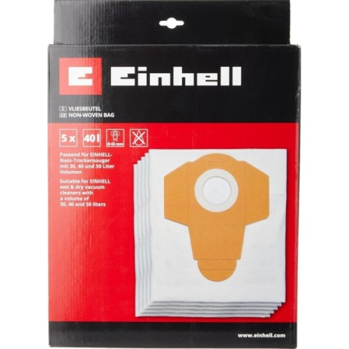 Мішок для пилососу Einhell синтетичний до моделей 30-50л, 5шт (2351195)