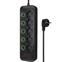 Мережевий фільтр живлення XoKo XK-SP-5-2-1-BK