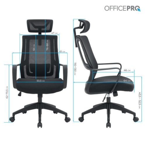 Офісне крісло OfficePro Harmony OC310-B-B-B (OC310-B-B-B)